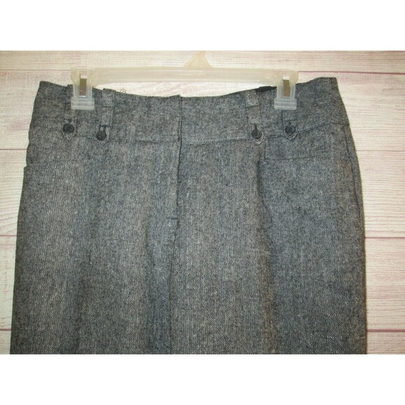 Dalia Collection Gray Wool Blend Career Pants Size 6 Lined Flat Front Wide Leg - Picture 4 of 5
